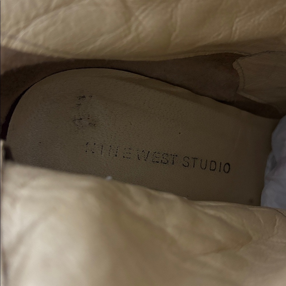 Nine West Studio Suede Over-the-Knee Pointed Tan Y2K Boots Size 7.5 - Picture 16 of 16